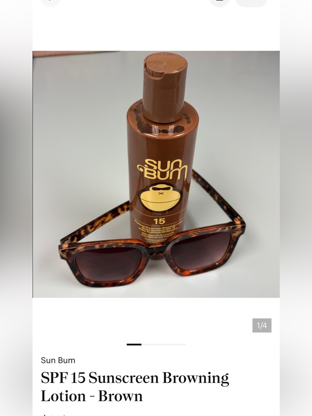 Sun Bum SPF 15 Browning Sunscreen Lotion - Brown Bottle